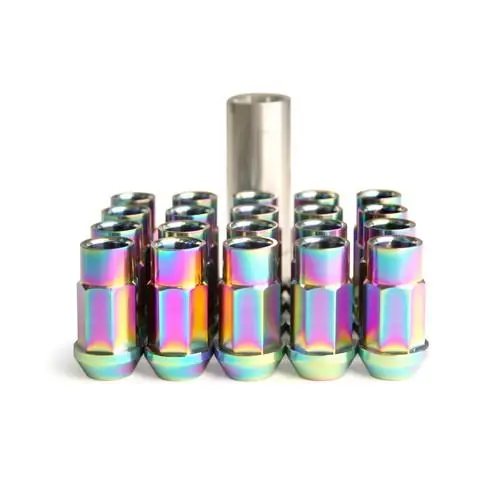 Blox Racing Forged Titanium 7-Sided Lug Nuts – 12X1.5Mm, Machined Finish, Set Of 20 1