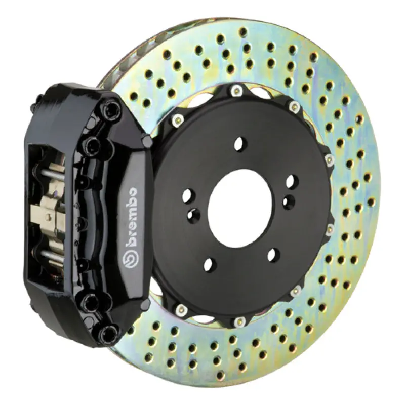 Brembo Gt Big Brake Kit For 2000–2004 Vw Jetta 1.8T – Front, 4-Piston Cast Calipers, 328X28Mm Drilled Two-Piece Rotors, Black Coating 1