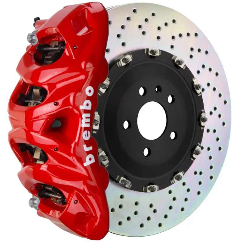 Brembo Gt Big Brake Kit For 2009–2014 Ford F-150 2Wd – Front 8-Piston Calipers, 412X38Mm 2-Piece Drilled Rotors, Red Finish 1