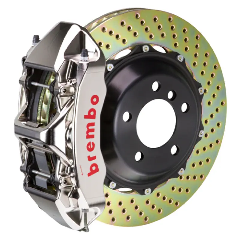 Brembo Gtr Rear Brake Kit For 2005–2009 Ferrari F430 Challenge – 6-Piston Billet Calipers, 380X32Mm Drilled Two-Piece Rotors, Nickel Plated 1