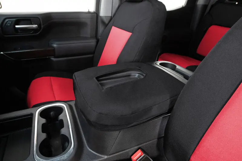 Covercraft Endura Precisionfit Seat Covers – Front Row, Custom-Tailored For 2023–2024 Ford Super Duty – Red/Black 1