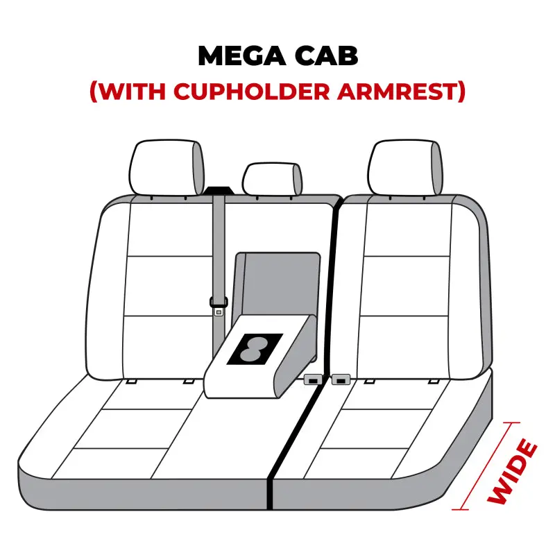 Covercraft Polycotton Seatsaver Custom Second-Row Seat Covers For 2022–2024 Dodge Ram Mega Cab – Taupe 1