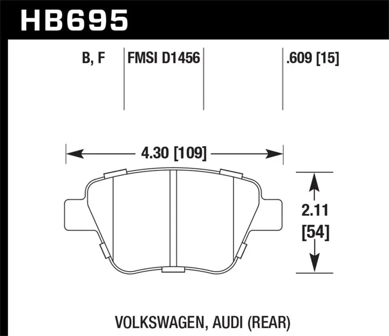 Hawk Hps 5.0 Rear Brake Pads For 2011–2013 Audi A3 (Non-Tdi Models) 1