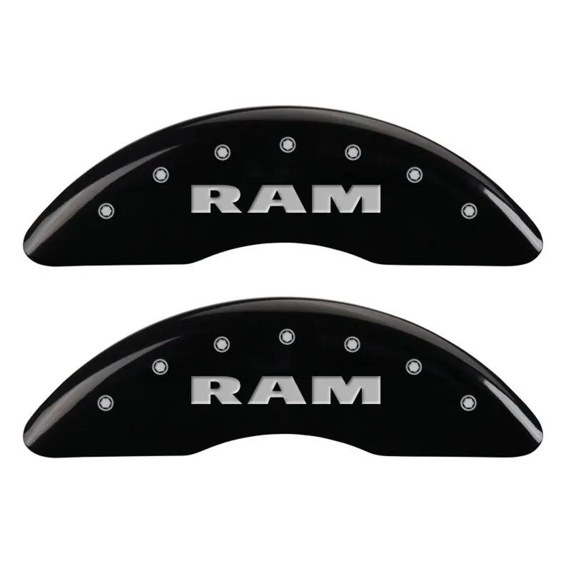 Mgp 4 Caliper Covers Engraved Front Ram Engraved Rear Ramhead Black Finish Silver Ch 1