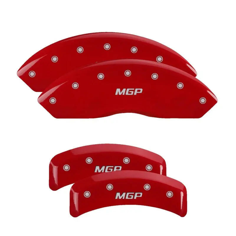 Mgp Engraved 4-Piston Caliper Covers For 2002 Buick Lesabre – Front Red / Rear Silver Finish 1