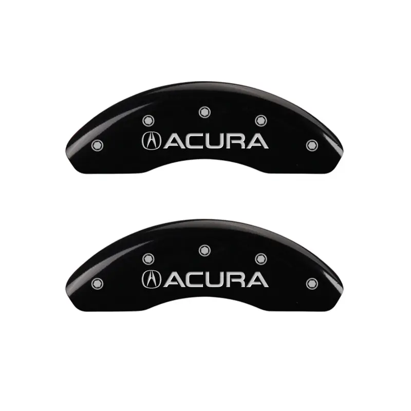 Mgp Engraved Caliper Covers For Acura Rsx – Front In Black, Rear In Silver With Black Charcoal Accent 1