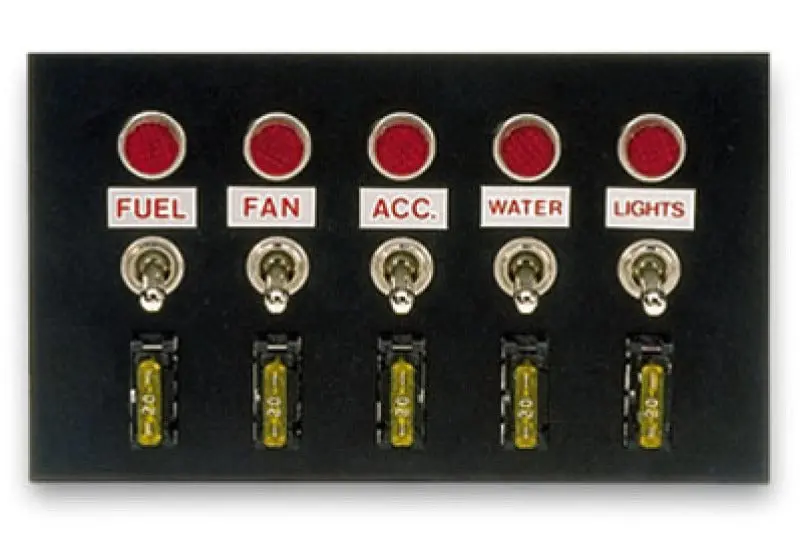 Moroso 4" X 6.75" Five-Switch Toggle Panel For Automotive Accessories 1