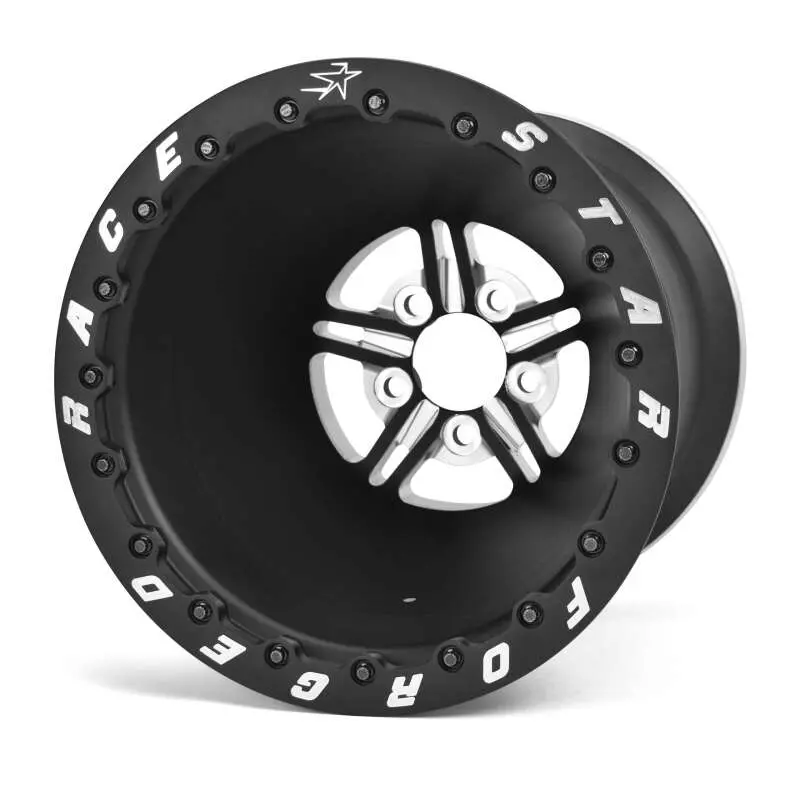 Race Star 63 Pro Forged Wheel – 15X10", 5X5" Bolt Circle, 5" Backspace, Black Anodized/Machined Finish 1
