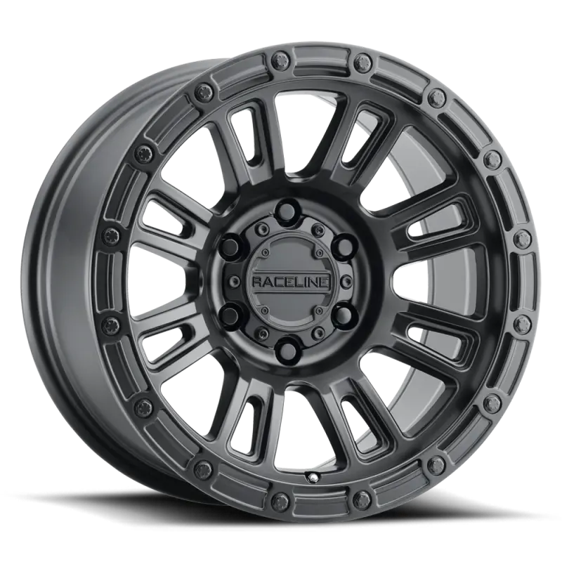 Raceline Compass Alloy Wheel – 17X8 Inches, 6X120 Bolt Pattern, 30Mm Offset, 67.1Mm Center Bore, Satin Black Finish 1