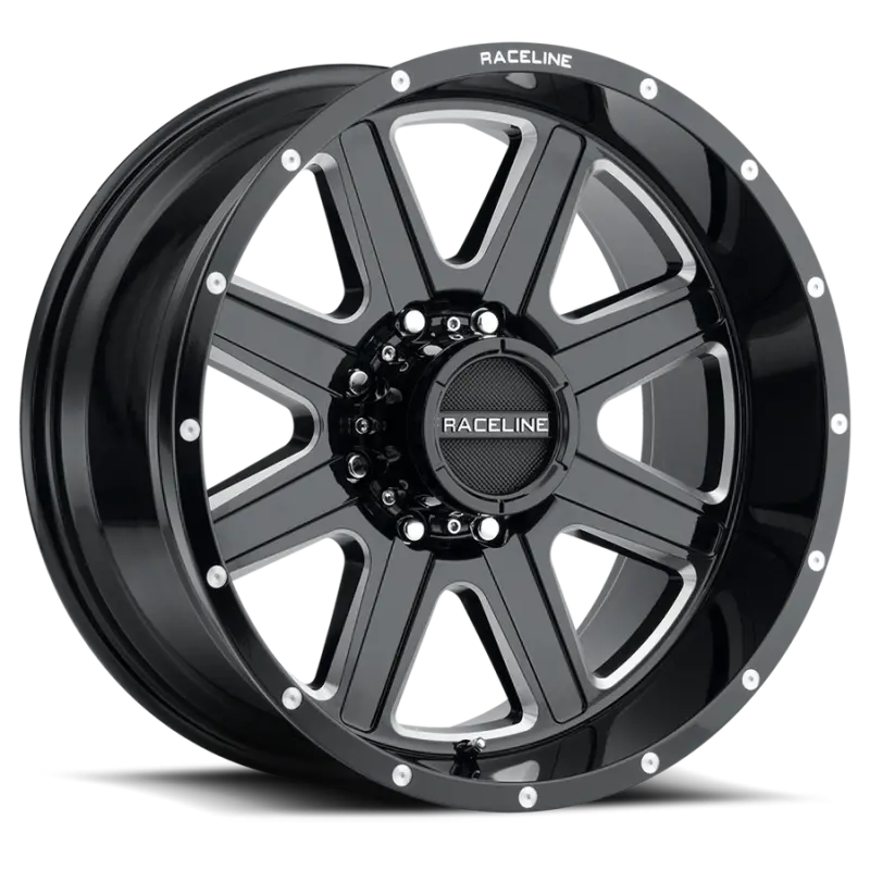 Raceline Hostage 16X8" Alloy Wheel – 5X127Mm Bolt Pattern, 0Mm Offset, Black & Milled Finish 1