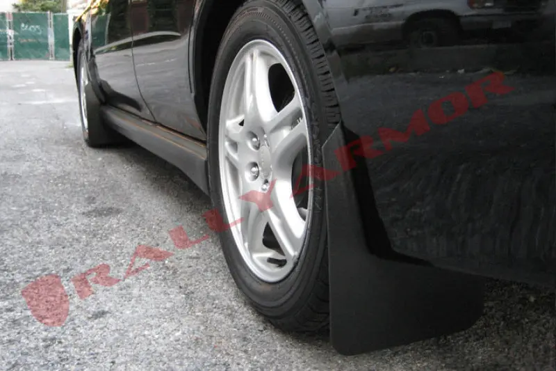 Rally Armor Basic Black Mud Flaps For 2002–2007 Subaru Wrx, Sti, Rs, And 2.5I – Includes Black Logo (Wagons May Require Minor Modification) 1