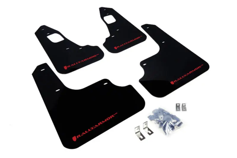 Rally Armor Ur Black Mud Flaps With Red Logo For 2008–2017 Mitsubishi Lancer Evolution X 1