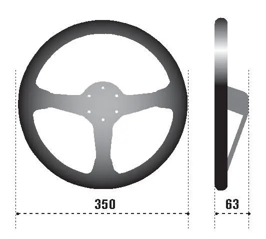 Sparco Strwhl 345 Steering Wheel – 345Mm Diameter, Full Leather Wrap, Black Finish 1