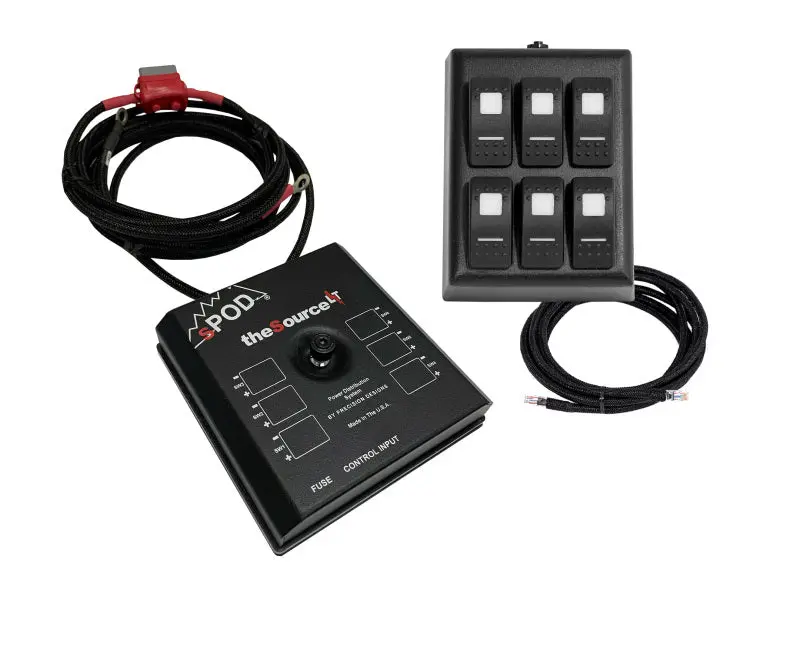 Spod Sourcelt Remote Power Distribution Module With Ram Mount & Red Led Switch Panel (36" Battery Cables) 1