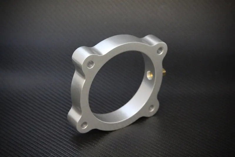 Torque Solution Throttle Body Spacer – Silver Anodized, Compatible With 2013+ Hyundai Genesis 3.8L V6 1